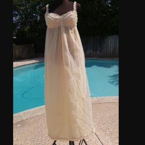 Vintage Keynote Nude Ruffled Top Double Chiffon